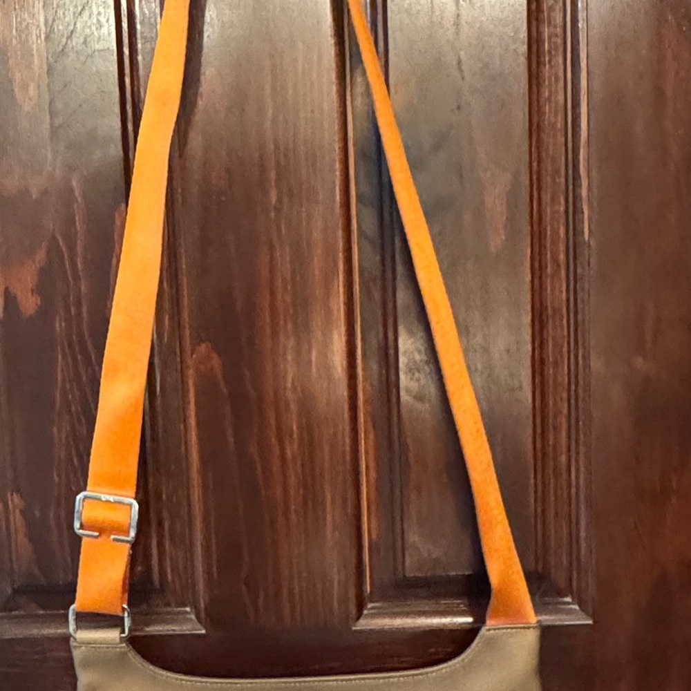 Longchamp Tan and Orange Crossbody Bag